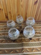 lampa wisząca  drewniana 5 kloszy