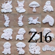 Zestaw 16 figurki do malowania dla dzieci z gipsu 