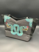 Tani – duża, kolorowa torba shopper z meksykańskim wężem Quetzalcoatl