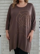 Overchic czekoladowa premium tunika cyrkonie 52 54 56