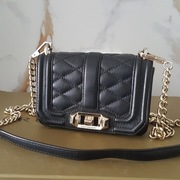 Rebecca Minkoff torebka czarna pikowana ze skóry naturalnej mała