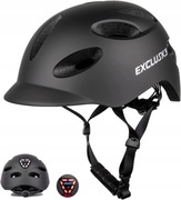 Exclusky kask rowerowy dla dorosłych z ładowalnym światłem 54-58