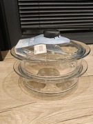 Zestaw 2x sito szklane parowar i 1x pokrywa szklana 20 cm Pyrex
