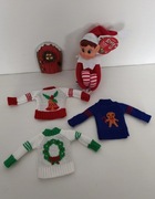 Psotny Elf on the shelf elf badly behaving elf ubranko sweter