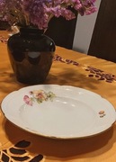 Kolekcjonerski pieknie zdobiony talerz głęgoki z lat 60-tych- Chodzież 