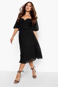 SUKIENKA PLISOWANA KORONKA MIDI BOOHOO 42