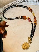 Naszyjnik toggle z Karneolem, Cytrynem, Granatem i Turmalinem „Jantar”