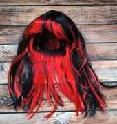 Czarna czerwona peruka ombre dla kobiet