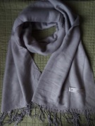 Szal damski kaszmirowy elegancki szary pashmina jedwab kaszmir okazja