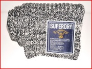 szal SuperDry Black Label długi 188 cm gruby JAPAN szary gray grey