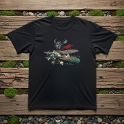 T-shirt Koszulka z jamnikiem w samolocie retro