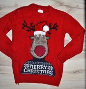 312* George Świąteczny sweter renifer Rudolf 5/6 lat_ 110/116 cm