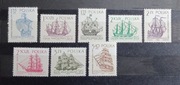 Znaczki Fi 1317 - 1324  stan** Statki żaglowe II z 1964r.. czyste