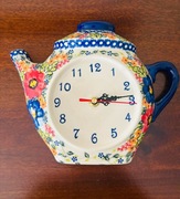 Zegar wiszący ceramika bolesławiecka