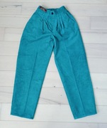 Spodnie sztruksowe zielone turkusowe vintage lata 80/90