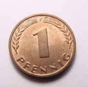 Niemcy 1 pfennig 1950 F PIĘKNA!