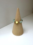 Pierścionek handmade z amazonitem i koniczyną marokańską