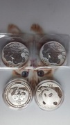 PANDA 2009, 2018, 1+1 oz silver 999 + PANDA 2 x 2 oz