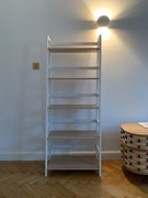 Regał skandynawski 5 - pułkowy Tower biały/dąb 