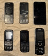 Zestaw starych telefonów (Samsung, Sony Ericsson, Alcatel, Nokia)
