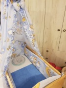 Kołyska dziecięca z baldachimem + materacyk