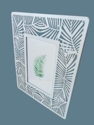 Ramka na zdjęcia -  f.zdjęć 10 x 15 cm - BIAŁA METAL MOTYW LIŚCI ROŚLINNY