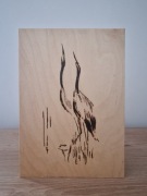 Łabędzie II, A4, sklejka (prezent, obraz, ozdoba, pirografia)