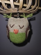 Sowa sówka brelok breloczek na szydełku prezent 