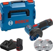 BOSCH SZLIFIERKA KĄTOWA GWS 12V-76 12V 2x3.0 GAL 12V-20 L-BOXX 3 TARCZE