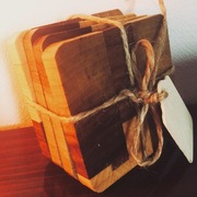 Podkładki pod kubek drewniane na prezent dekoracja