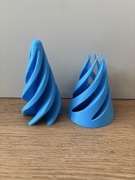 Fidget spiralny, stożek, druk 3d niebieski 