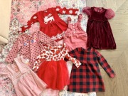 Zestaw ubrań 110 dla dziewczynki spodnie sukienka suknia sweter