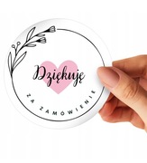 Naklejki Dziękuję za zamówienie okrągłe na paczki prezenty 75 sztuk 5cm