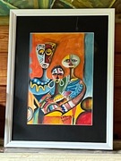 Afrykański obraz z Ghany sygnatura 3EL