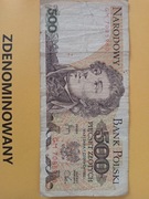 Banknot PRL 500 zl. 2x antyrama A5 wydruk ilustracji banknotów prezent 