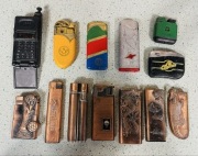 Zestaw starych zapalniczek kolekcjonerskich Vintage