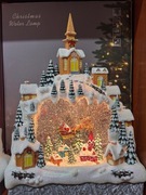 Latarnia Led Dekoracja Ozdoba  - pozytywka z melodiami, światłem i brokatem