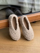 Baleriny handmade z alpaki | rozmiar 35-36 | kolor brązowy | do domu