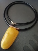 Duży wisiorek z bursztynem mlecznym srebro 925 kolia naszyjnik