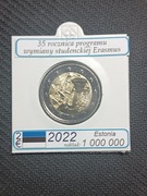 MONETA OKOLICZNOŚCIOWA 2 EURO ESTONIA 2022 Program Erasmus