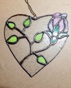 Serce ze szkła, witraż, łapacz słońca