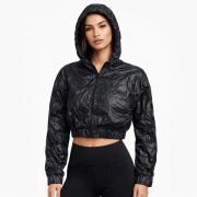 Czarna kurtka oversize M/L z kapturem – lekka wiatrówka damska, nowa