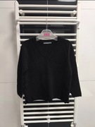 Dzianinowy czarny sweter mięsisty prążek Fiore r. S 36 wiskoza