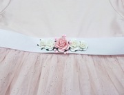 Pasek ozdobny z różyczkami na chrzest urodziny 