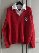 Efektowny Czerwony, podwójny z wełną.