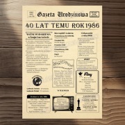 Prezent na 40 urodziny dla kobiety i mężczyzny Gazeta urodzinowa 1986