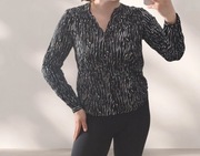 Koszula damska Sinsay S Wiskoza Czarna z białym wzorem