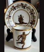 XIX w. Duo filiżanka litron spodek vieux Paris Empire styl antyczny