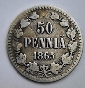 Finlandia 50 Penniä 1865 SREBRO nr.72