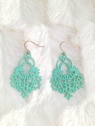 Kolczyki miętowe boho